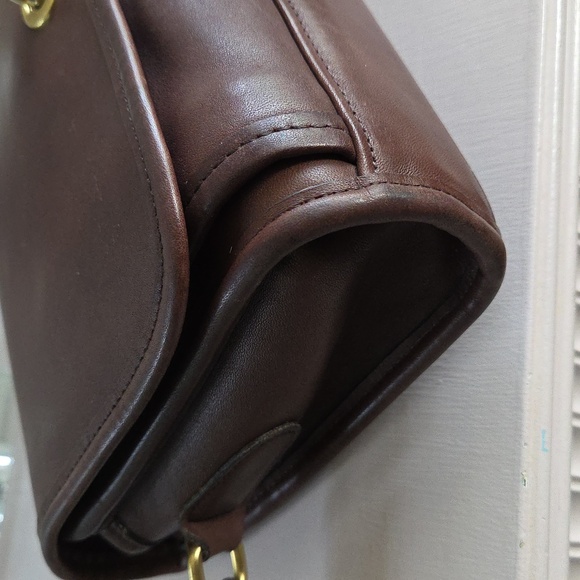 Vintage COACH Mahogany Ridgefield Leather Crossbody Bag #9812 - Picture 9 of 16